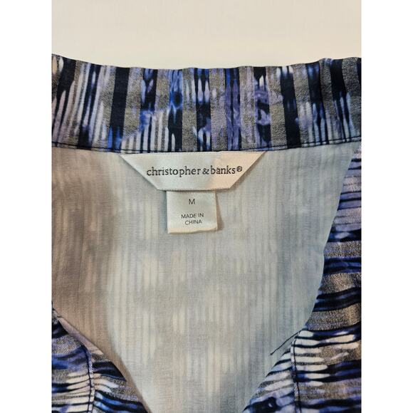 Christopher & Banks M blue cinch sides shaket jacket full zip EUC Career casual - Picture 6 of 8